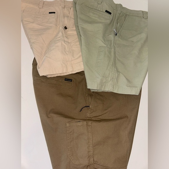BUNDLE of 3 Columbia men’s Cotton Canvas tan olive brown‎ Hiking Shorts Size 42 - Picture 4 of 10